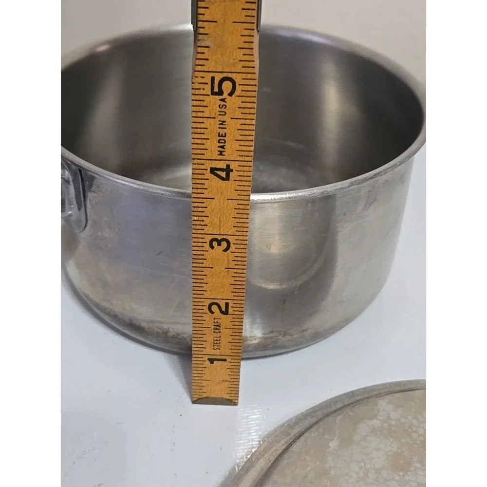 Vintage Farberware 1 QT Saucepan & Lid Aluminum Clad Stainless Steel Pot NYC USA
